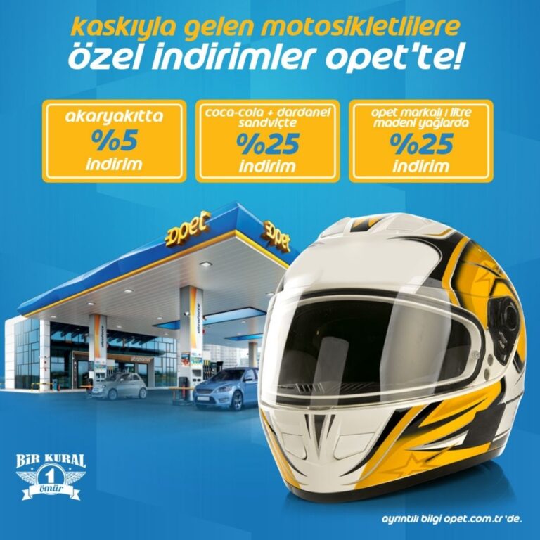 OPET’ten Motosiklet Sürücülerine Kask İndirimi